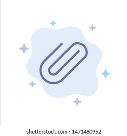 Attachment, Binder, Clip, Paper Blue Icon on Abstract Cloud Background