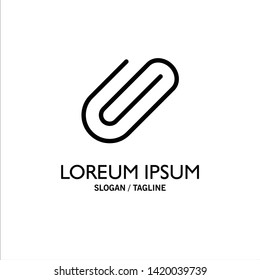 Attachment, Binder, Clip, Paper Business Logo Template. Flat Color