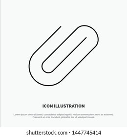 Attachment, Binder, Clip, Paper Line Icon Vector
