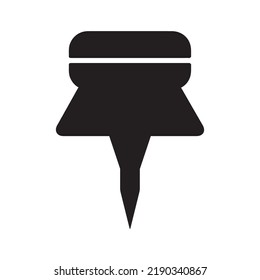 Attachment board push pin icon | Black Vector illustration |