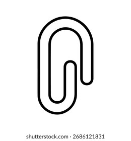 Adjuntar, Clip, Clip de documento, icono de Clip de papel. Icono editable sobre fondo blanco.