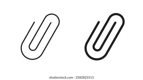 Attachment clip filled and outlined icons vectors on white background