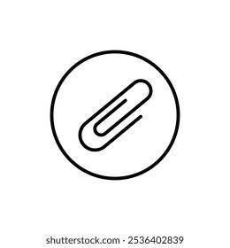 Icono de Clip de accesorio Ilustración de arte plano en contorno