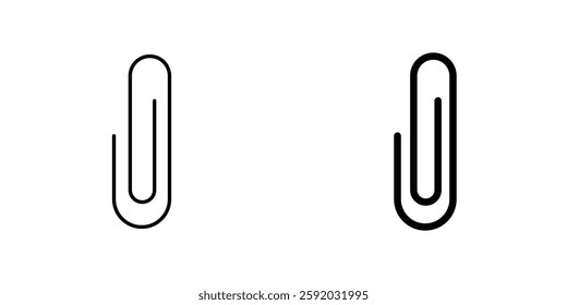 Attachment clip icon symbol collection on white background.