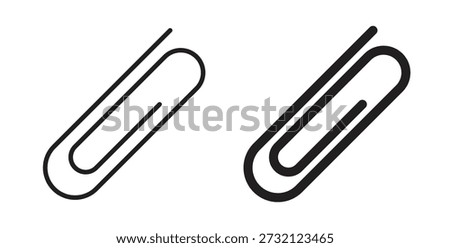 Attachment clip icon. Vector illustration, flat and stroke