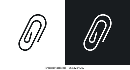 Attachment clip icons in black and white liner strokes for web design.