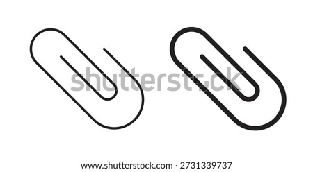 Attachment clip icons. Outline icons vector collection. flat illustrations