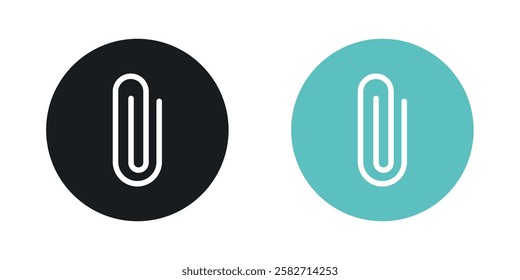 Attachment clip icons set vectors black and colored style