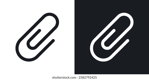 Attachment clip icons set vectors black and colored style