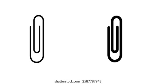 Attachment clip icons. stroke line and black solid icons