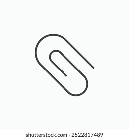 Attachment clip thin liner icon isolated