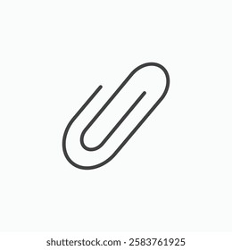 Attachment clip vector icon isolated in black line