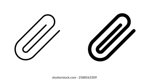 Attachment clip vectors icons set in filled and strokes on white background