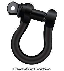 Attachment device for towing D-Ring. Vector illustration.