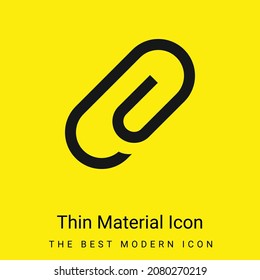 Símbolo de interfaz diagonal adjunto del clip icono de material amarillo brillante mínimo