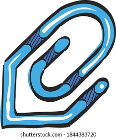 Attachment file icon in color drawing. Internet communication email message attach