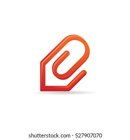 Attachment file icon in color. Internet communication email