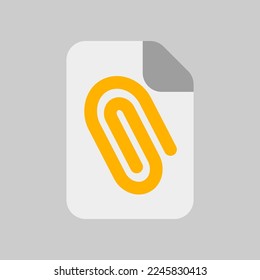 Attachment file icon in flat style, use for website mobile app presentation