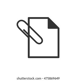 Attachment file icon in single color. Internet communication email message attach