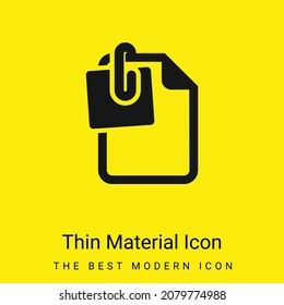 Adjuntar a archivo icono de material amarillo brillante mínimo