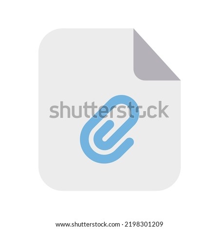 Attachment Files Icon with Flat Style