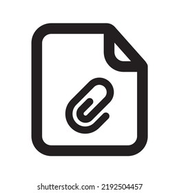 Attachment Files Icon with Outline Style