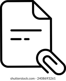 Attachment Files Outline vector illustration icon