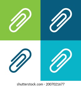 Conjunto mínimo de iconos de cuatro colores plano