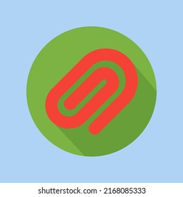 Attachment icon in flat style about user interface, use for website mobile app presentation