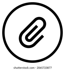 attachment Icon. Flat style Circle Shape isolated on white background. Vector illustration
