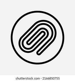 Icono de adjunto en estilo de línea sobre la interfaz de usuario, uso para presentación de aplicación móvil del sitio web