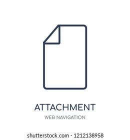 Attachment icon. Attachment linear symbol design from Web navigation collection. Simple outline element vector illustration on white background.