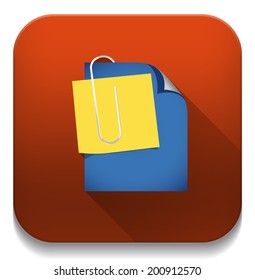 Attachment Icon With long shadow over app button