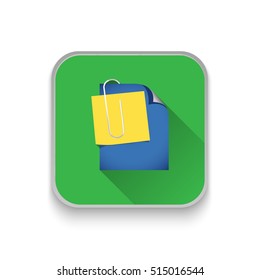 Attachment Icon With long shadow over app button