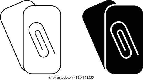 Hoja de icono de adjunto, línea de estilo plana simple y de diseño sólido Isolated vector ilustration en fondo blanco. Para aplicaciones, logotipo, sitios web, símbolo , UI, UX, gráfico y diseño web. EPS 10.