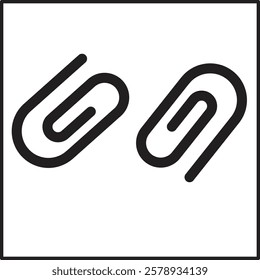 Attachment icon. Simple outline style. Paperclip, attach, document clip, staple, fastener, page clamp, office concept. Thin line symbol. Vector Illustration