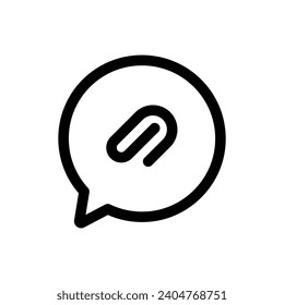 Attachment icon in trendy outline style isolated on white background. Attachment silhouette symbol for your website design, logo, app, etc.