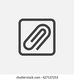 Attachment line icon, outline vector logo, linear pictogram isolated on white, pixel perfect illustration