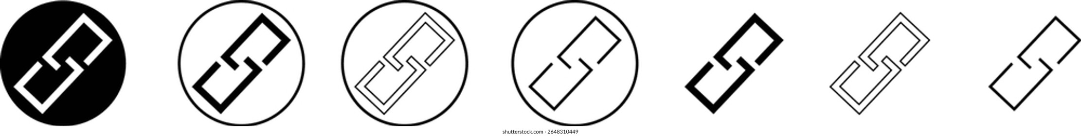 Attachment link icon set, Internet URL webpage url link vector. Chain, link symbol collection isolated on transparent background, Paperclip Hyperlink Icon. link From contact and communication device.