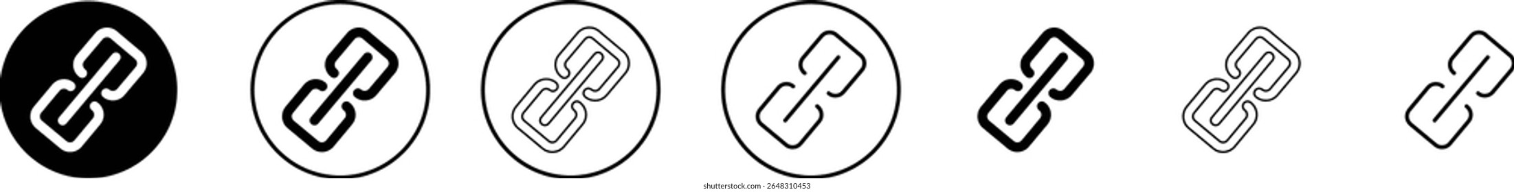 Conjunto de iconos de Enlace de datos adjuntos, Vector de Enlace de URL de página web de Internet. Colección, símbolo de Enlace aislado sobre fondo transparente, icono de hipervínculo de Paperclip. Enlace de contacto y dispositivo de comunicación.
