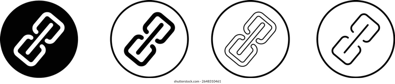 Attachment link icon set, Internet URL webpage url link vector. Chain, link symbol collection isolated on transparent background, Paperclip Hyperlink Icon. link From contact and communication device.