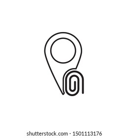Attachment, location icon. Simple thin line, outline vector of location icons for ui and ux, website or mobile application