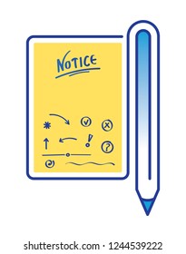 attachment, paper and pencil concept, marker hand drawn vector