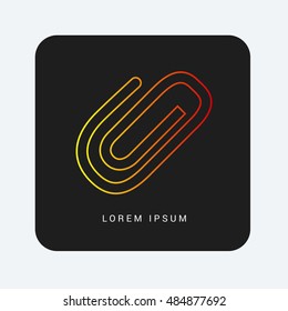 Attachment Red & Orange gradient attractive line thin icon / logo design