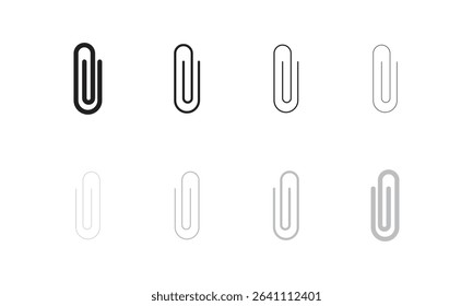 Attachment Symbols Design.  Perfect for digital interfaces, document apps, or productivity tools where file attachment or linking functionality is key.