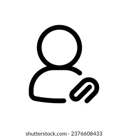 Attachment User icon in trendy outline style isolated on white background. Attachment User silhouette symbol for your website design, logo, app, UI. Vector illustration, EPS10.