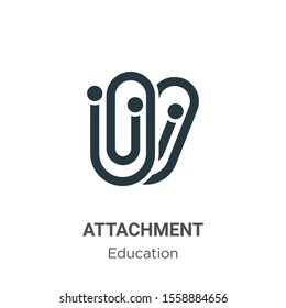 Attachment vector icon on white background. Flat vector attachment icon symbol sign from modern education collection for mobile concept and web apps design.