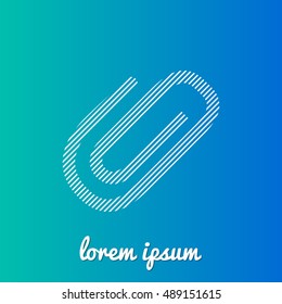 Attachment White stroke fill with blue & green gradient background Icon / Logo Design