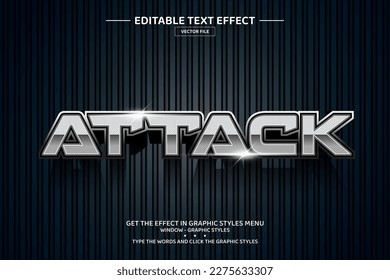 Attack 3D editable text effect template