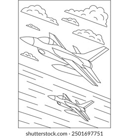 attack aircraft coloring book page for kids and adults creative coloring mindful relaxation activity